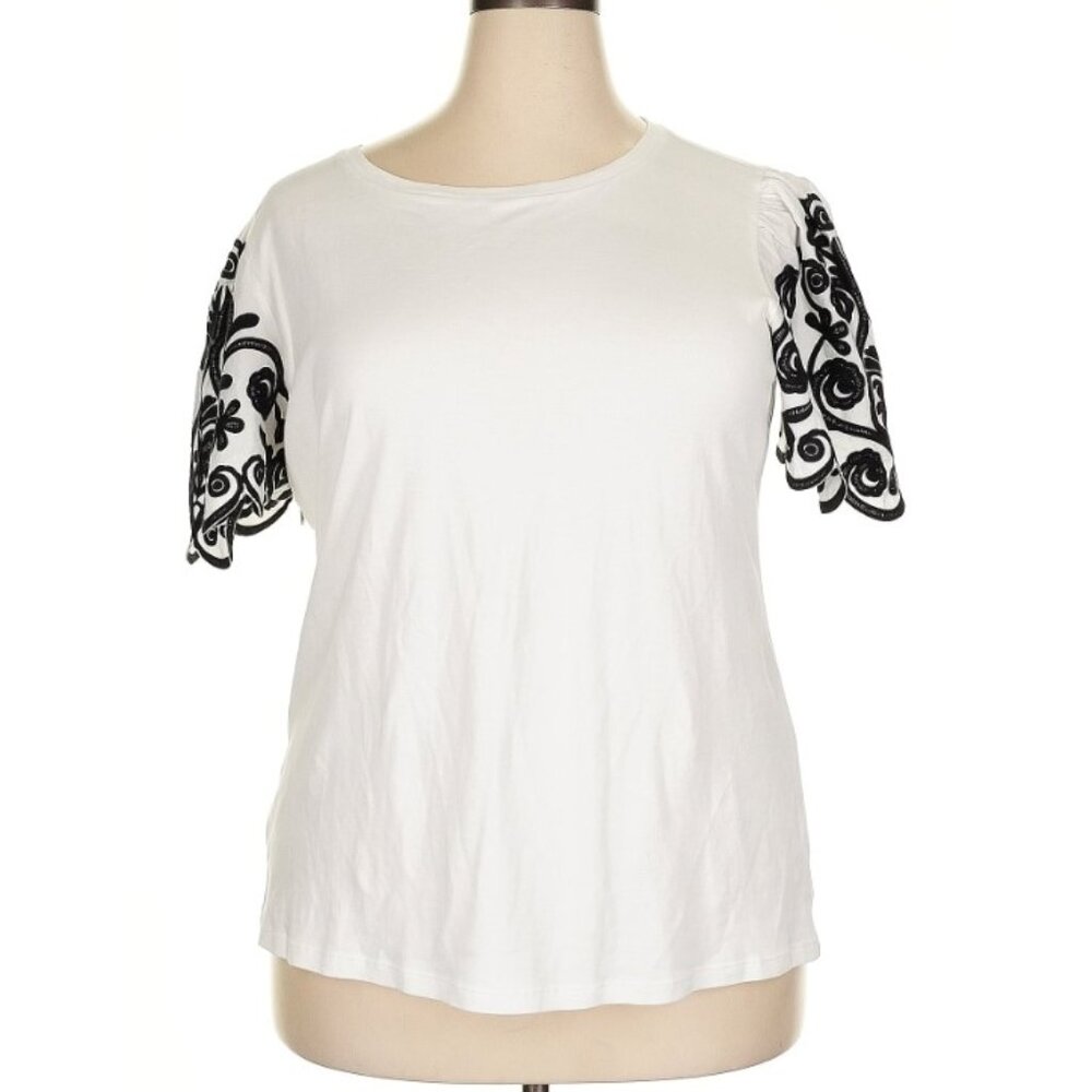 Ann Taylor Short Sleeve Top Extra Soft 100% Cotton NEW